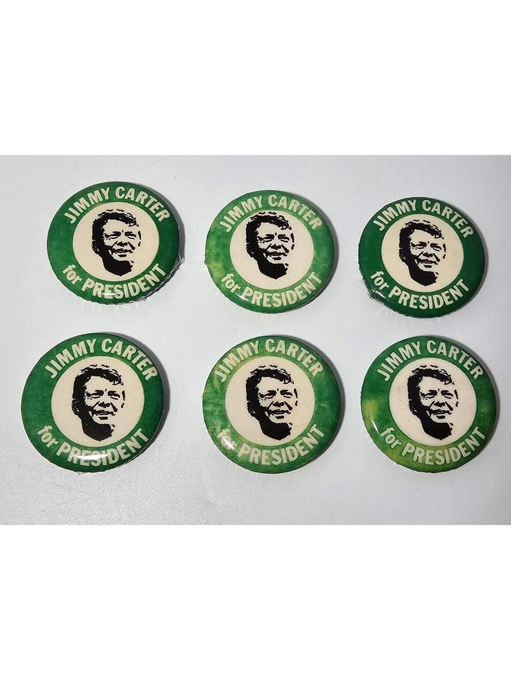 1976 Jimmy Carter Campaign Button Lot of 6 Political Pinback Lapel Buttons